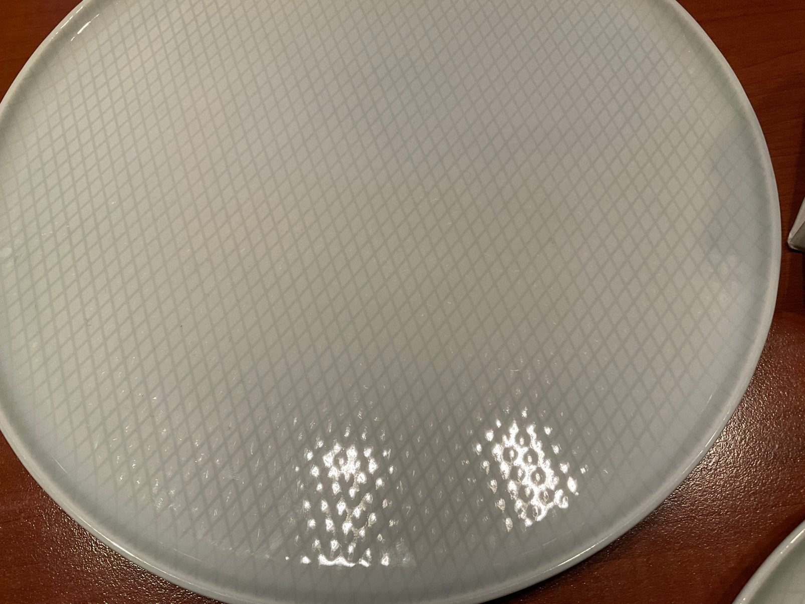 3 Ikea borden grijsgroen 13781”wybertjespatroon”, Ophalen of Verzenden, Zo goed als nieuw, Bord(en), Overige stijlen