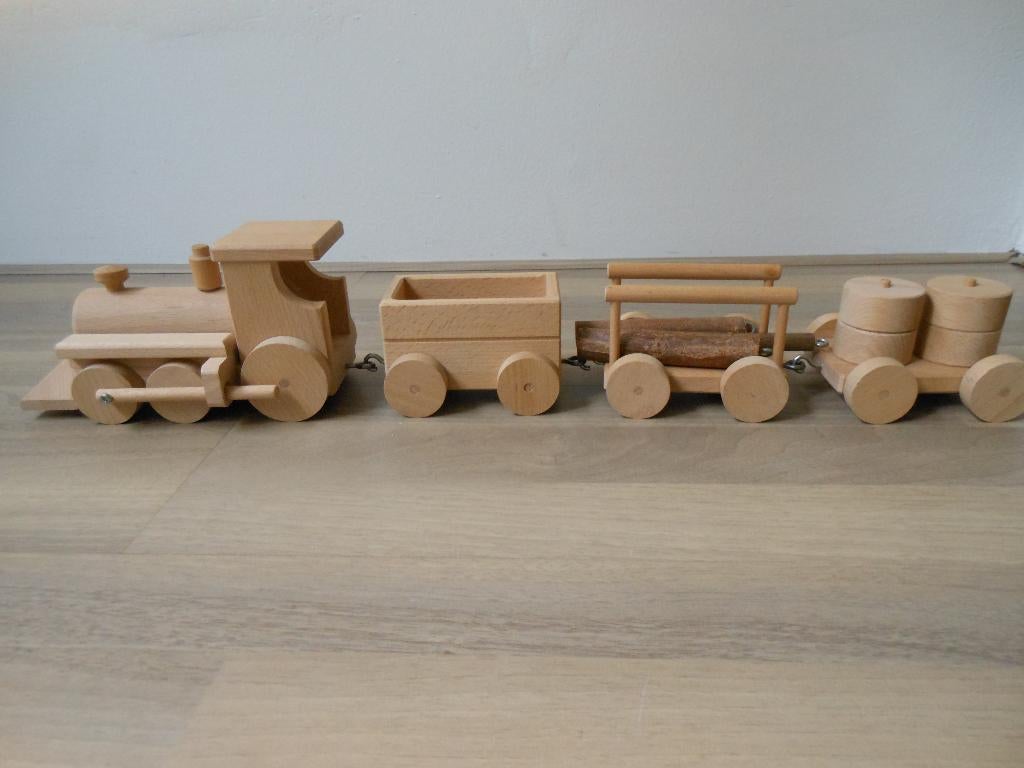 Houten trein ongeverfd hout, Ophalen of Verzenden, Gebruikt