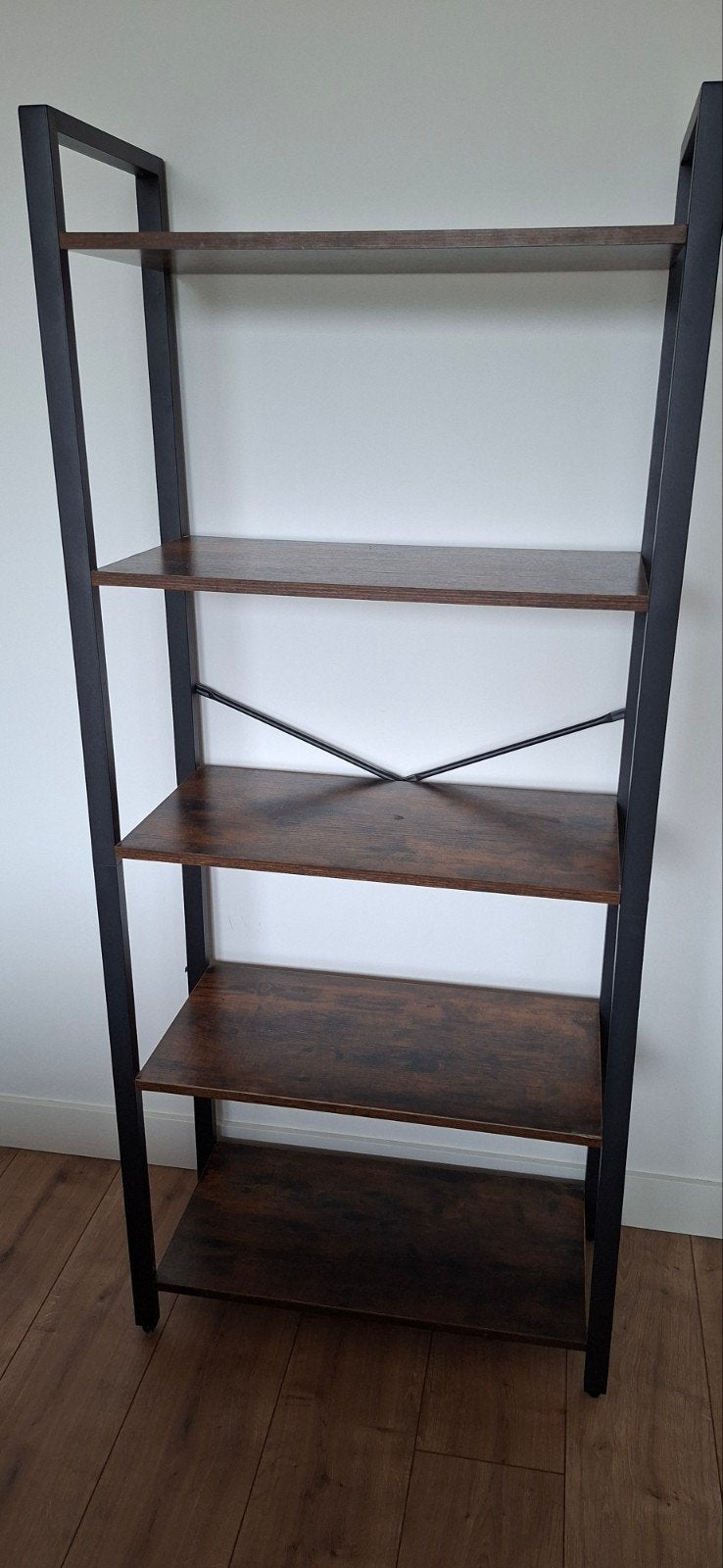 Industriële Boekenkast met 5 Planken - Vintage Bruin/Zwart, Met plank(en), Industrieel, Modern, Vintage, 50 tot 100 cm, Zo goed als nieuw