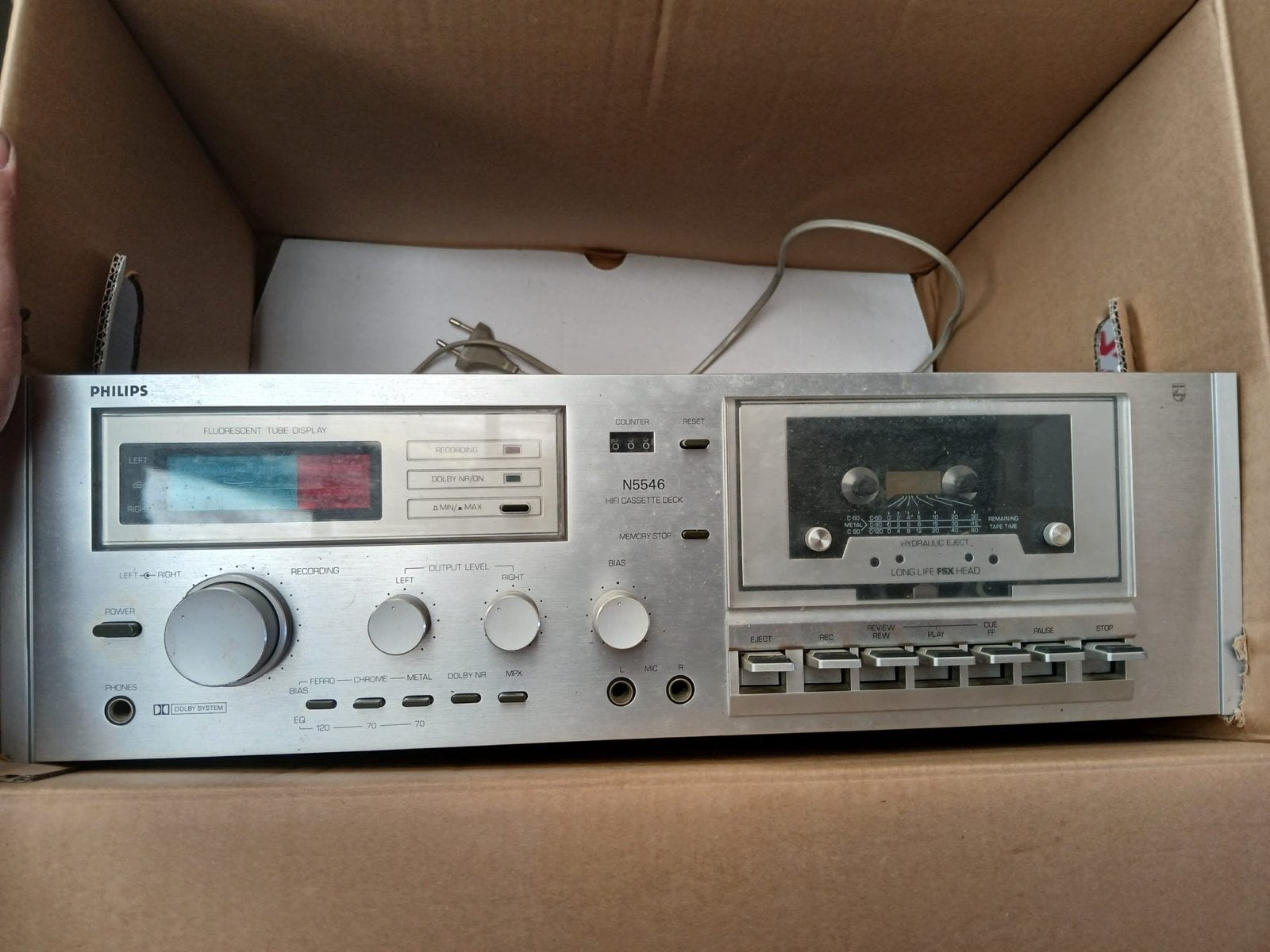 Philips N5546 HIFI Cassettedeck, Audio, Tv en Foto, Cassettedecks, Ophalen of Verzenden, Enkel, Philips, Tape counter