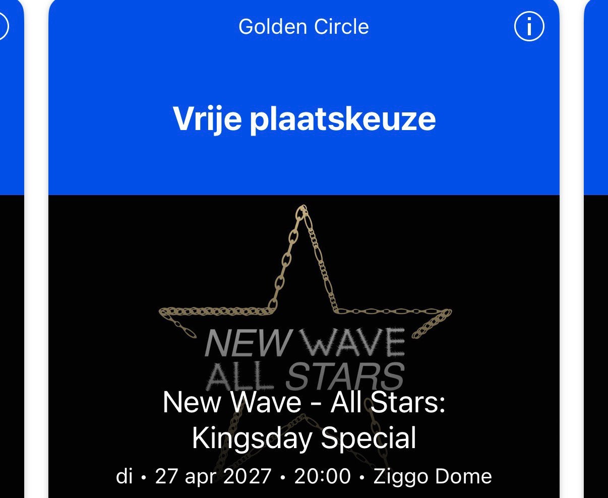 New wave 4x all stars kingsday special golden circle, Drie personen of meer