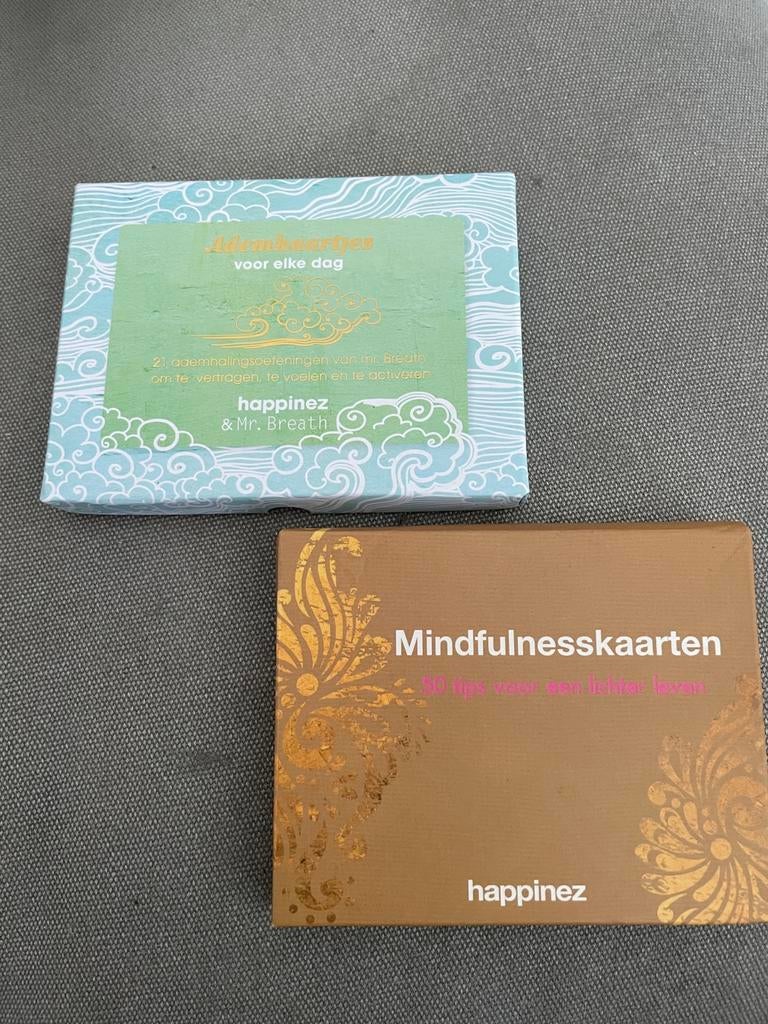 Te koop Mindfulneskaarten en Set Ademhalingskaarten, Ophalen of Verzenden, Zo goed als nieuw, Tarot of Kaarten leggen, Overige typen