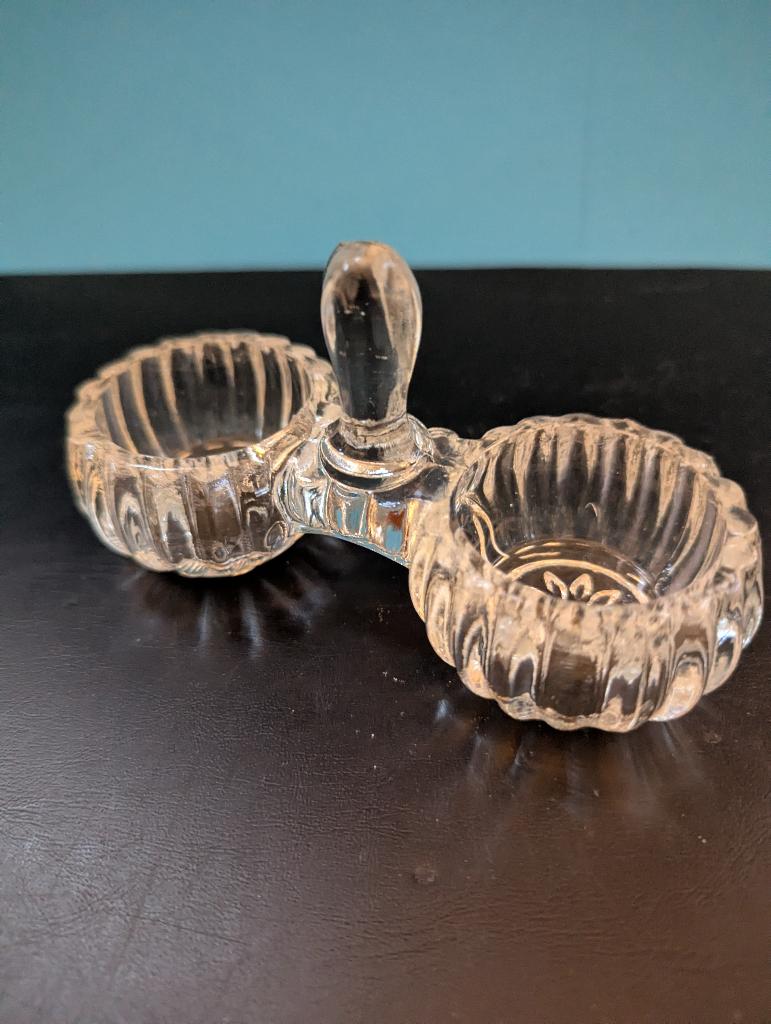 Vintage glazen peper en zoutstel, Ophalen of Verzenden