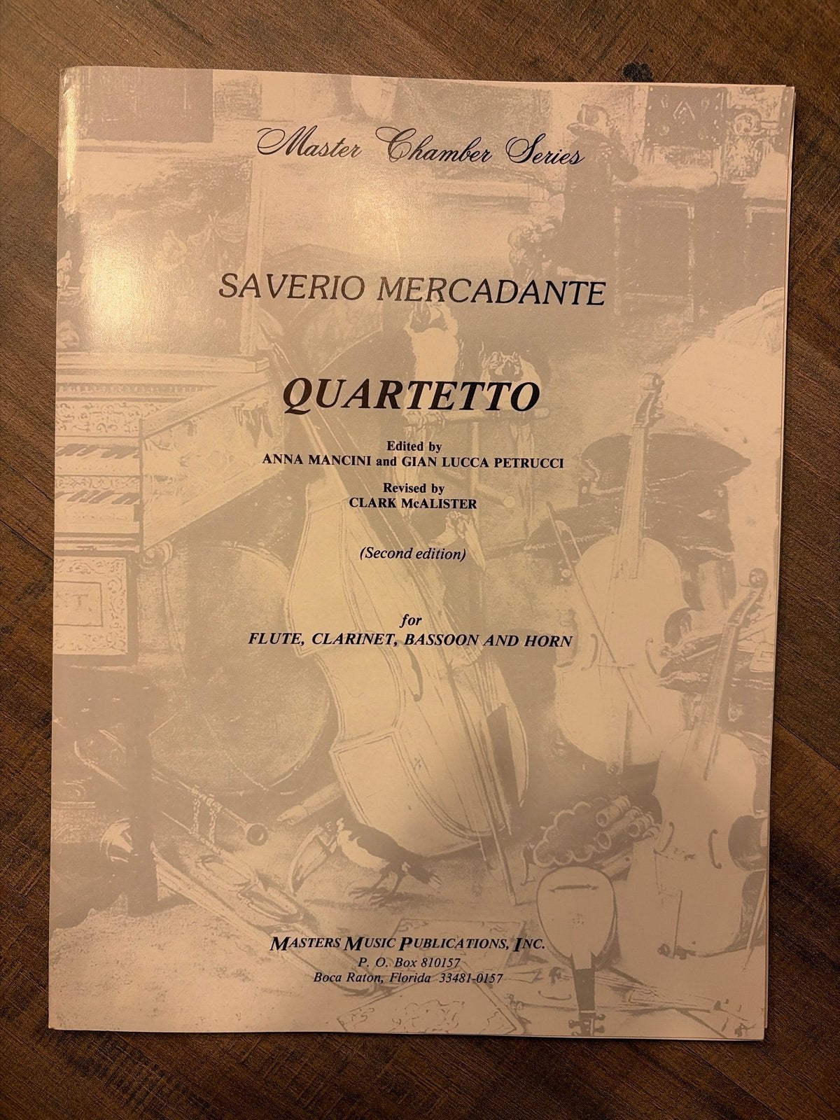 Saverio Mercadante - Quartetto voor Fluit, Klarinet, Fagot,, Muziek en Instrumenten, Gebruikt, Klassiek, Dwarsfluit of Piccolo
