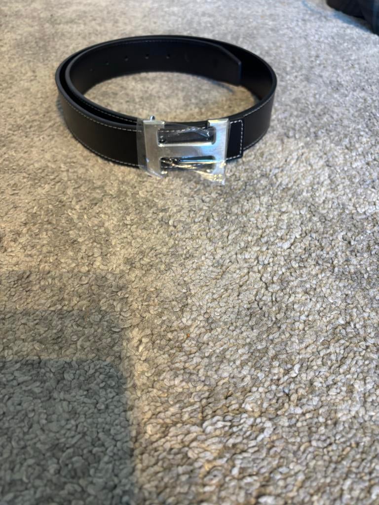 Hermes riem, gloednieuw zwart met zilveren gesp, Ophalen of Verzenden, Nieuw, Zwart