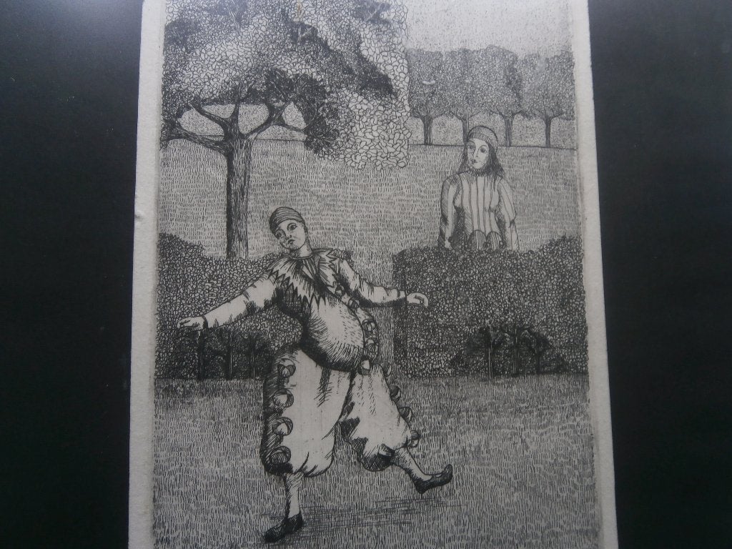 Leuke Ets,Pias i/d Tuin, v Francien van Poppel, Huw. Cadeau, Ophalen, Dagelijks leven, Ets