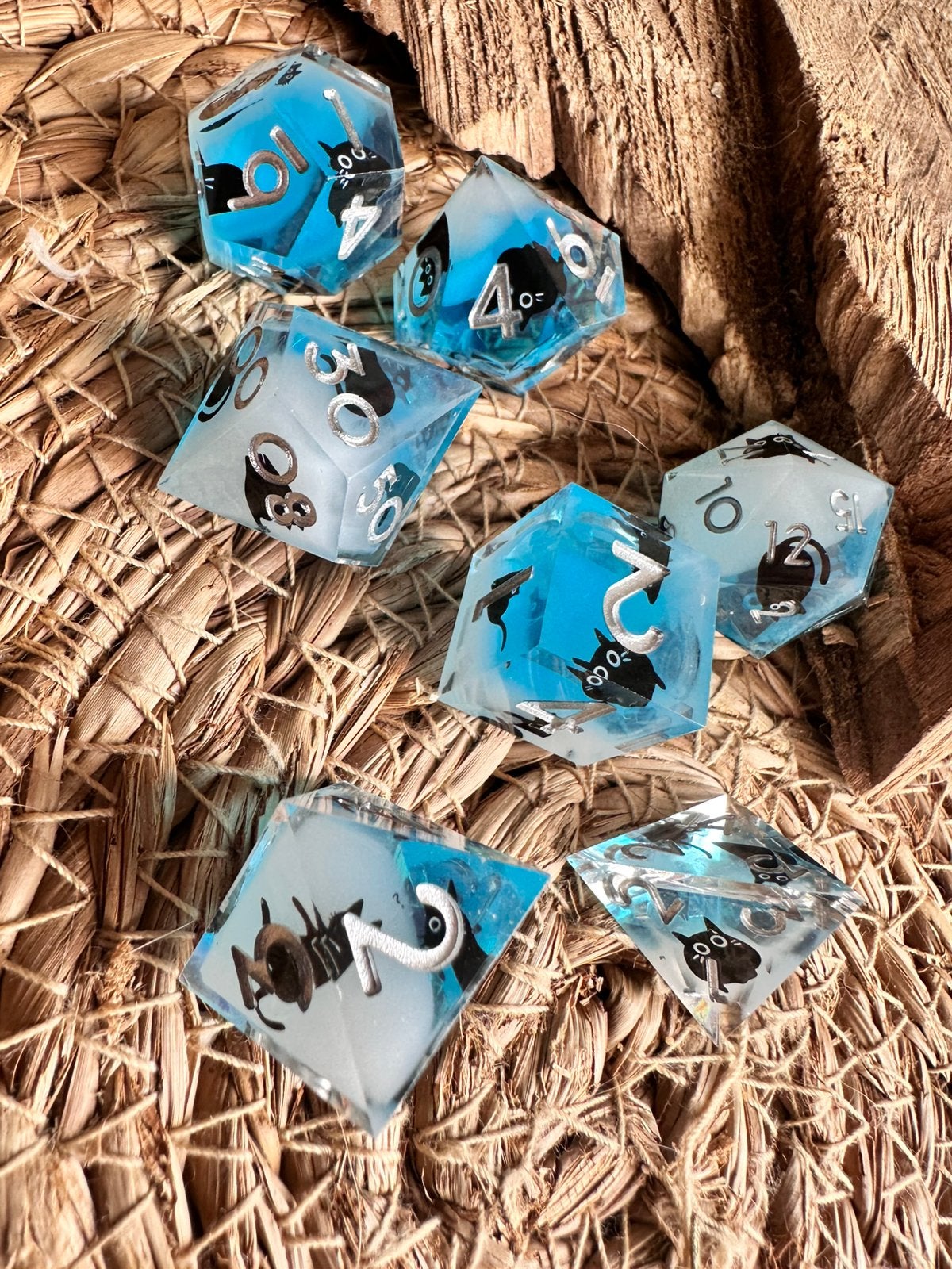 DND dice / Katten - Cats / dobbelstenen / RPG / Fantasy /D&D