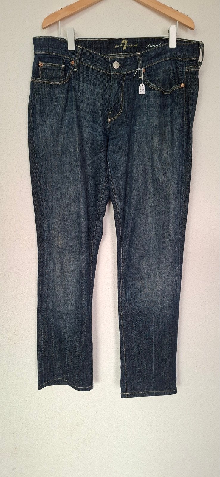 7 for all Mankind straight leg jeans maat 30, Blauw, Ophalen of Verzenden, W30 - W32 (confectie 38/40), Gedragen