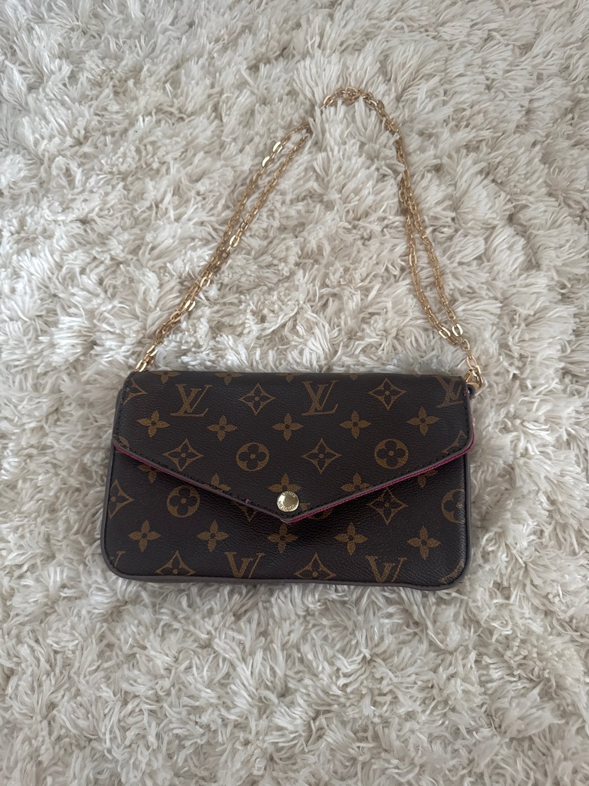 Louis Vuitton Pochette Félicie Monogram, Ophalen of Verzenden, Zo goed als nieuw, Bruin, Schoudertasje