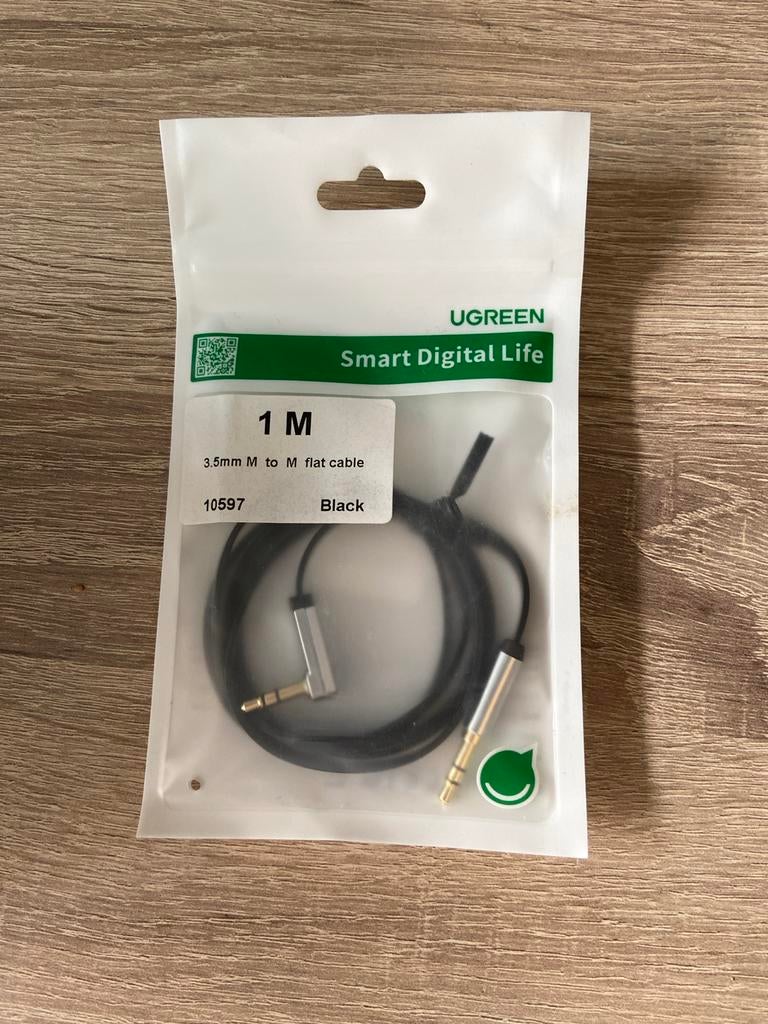UGREEN 3.5mm M naar M platte audiokabel - 1 meter, Ophalen, Nieuw, Minder dan 2 meter, Overige kabels
