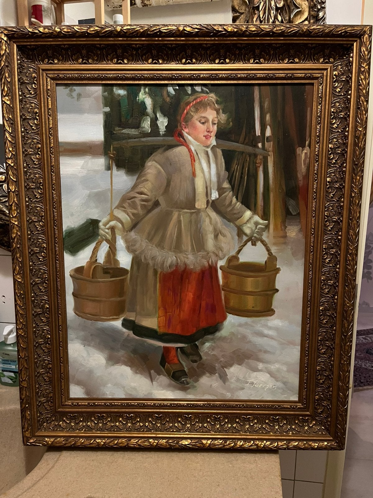 Prachtig olieverf portret schilderij, Ophalen