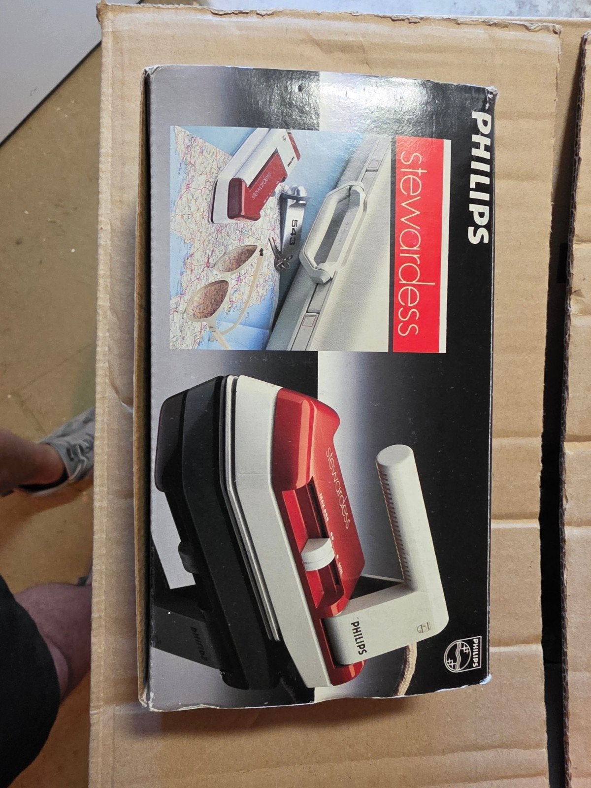Philips Stewardess Reisstrijkijzer - Vintage en Compact, Witgoed en Apparatuur, Ophalen of Verzenden, Zo goed als nieuw, Strijkijzer met snoer