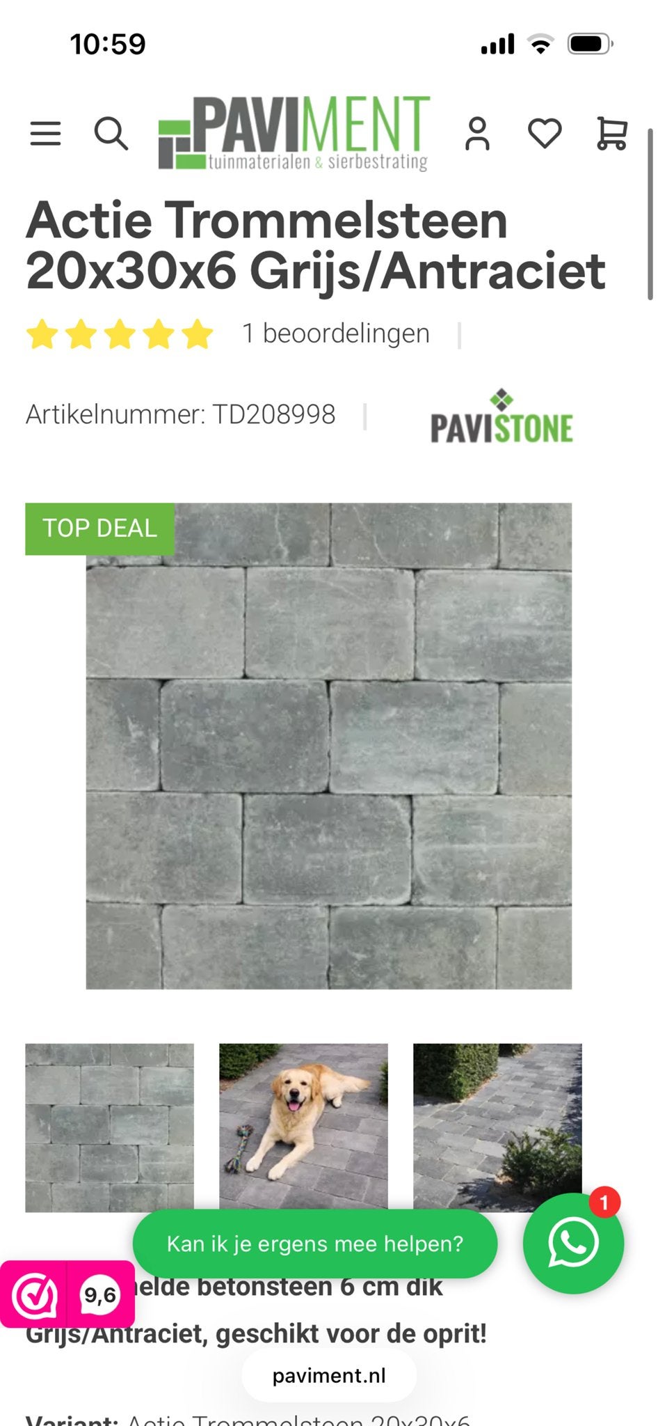 81 stuks Trommelsteen 20x30x6 Grijs/Antraciet, Tuin en Terras, Tegels en Klinkers, Ophalen, Klinkers, Nieuw, 5 tot 10 m²