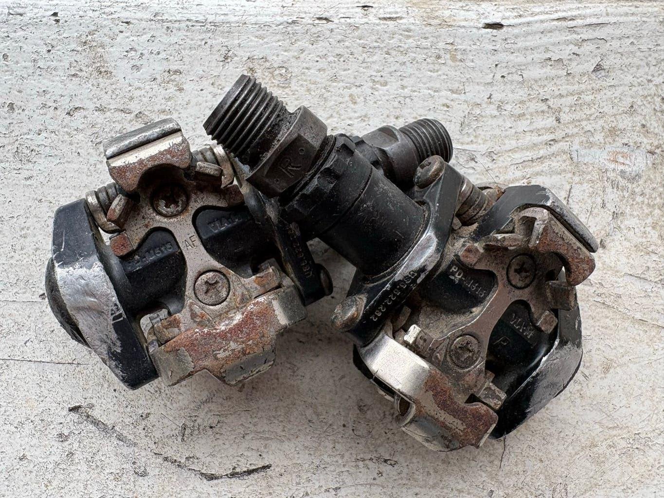 Gebruikte Shimano SPD M515 klikpedalen, Crankstel of Pedalen, Gebruikt, Staal, Ophalen of Verzenden