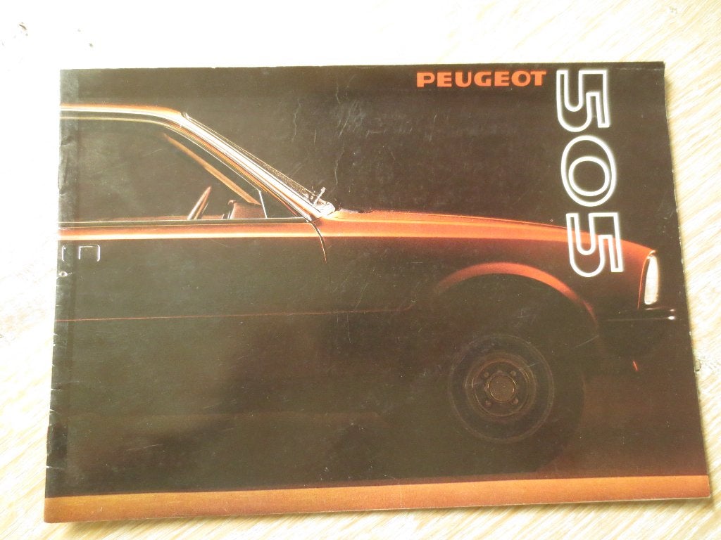 Autofolder: Peugeot 505 Folder : GR-TI-STI-GRD-SRD -uit 1980, Ophalen of Verzenden, Nieuw, Overige merken