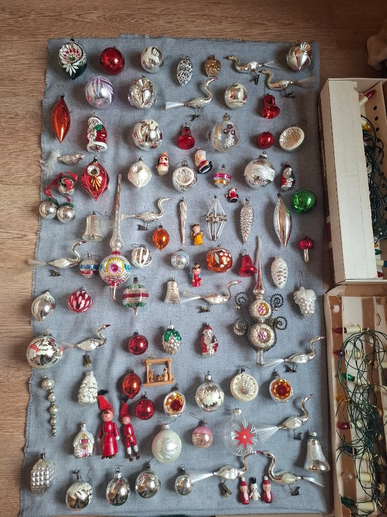 Collectie antieke kerstballen en bijbehoren, Diversen, Ophalen of Verzenden, Gebruikt