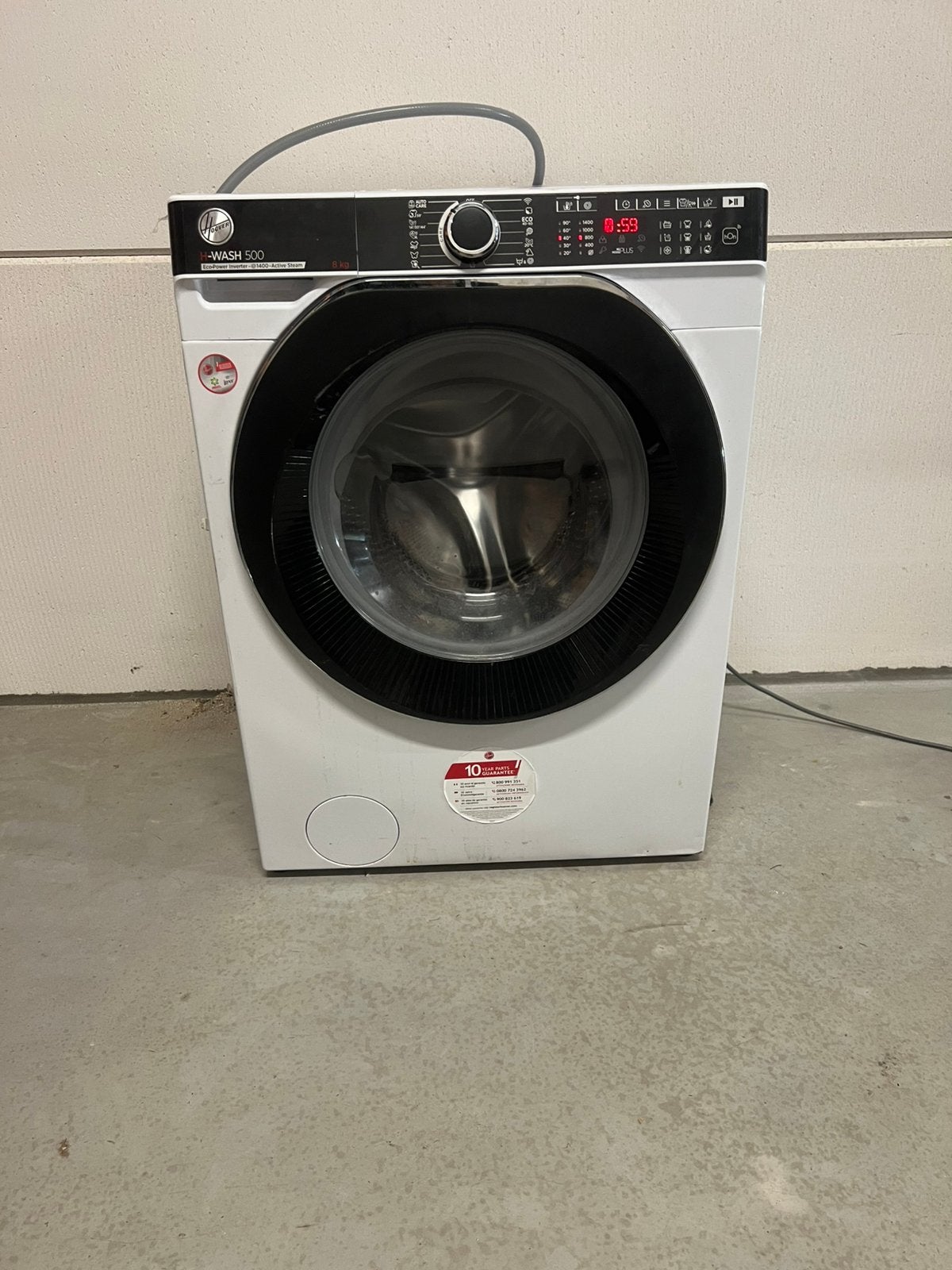 Hoover wasmachine, Ophalen, 1200 tot 1600 toeren, Gebruikt, 8 tot 10 kg