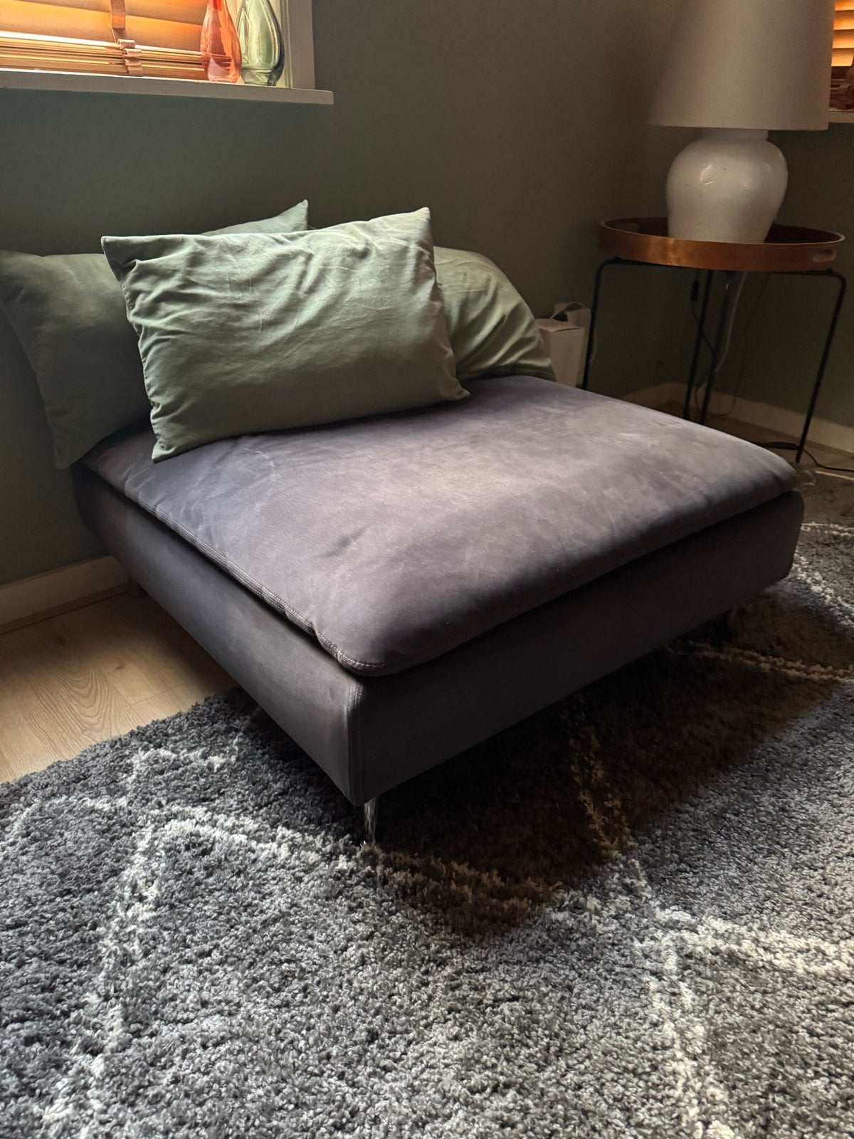 Gratis ophalen. IKEA Söderhamn Chaise longue - Donkergrijs, Huis en Inrichting, Ophalen, Vierkant, Zo goed als nieuw, 75 tot 100 cm