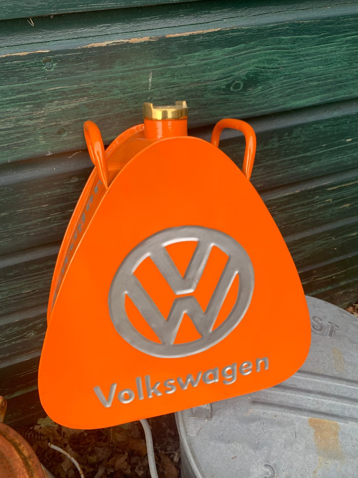 Volkswagen olieblik met messing dop, Verzamelen, Merken en Reclamevoorwerpen, Verzenden, Zo goed als nieuw, Gebruiksvoorwerp