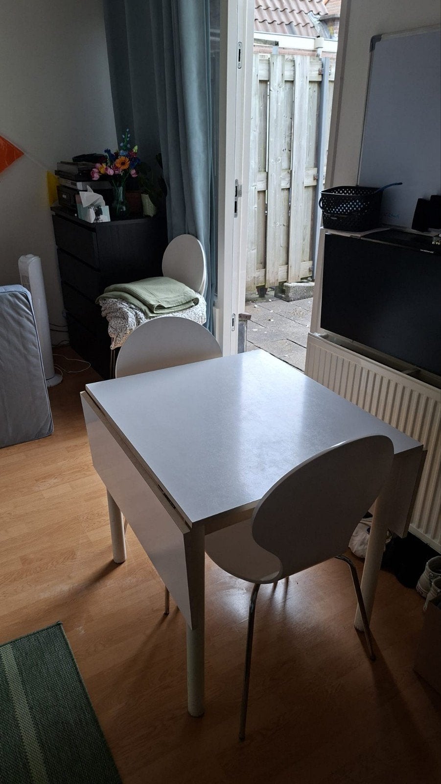 Uitklapbare tafel incl. 4 stoelen, Ophalen, Gebruikt, 4 tot 6 stoelen
