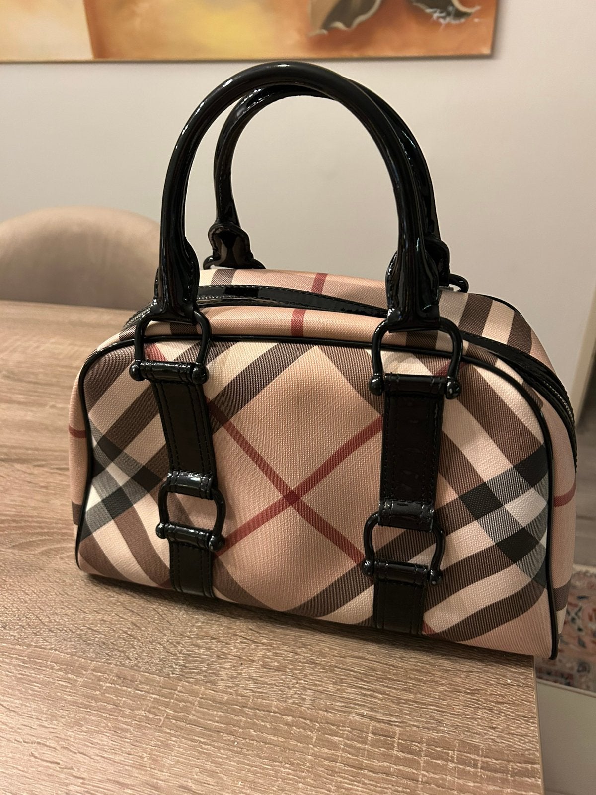 Burberry tas orgineel  met rits, Ophalen of Verzenden, Zo goed als nieuw, Beige, Handtas