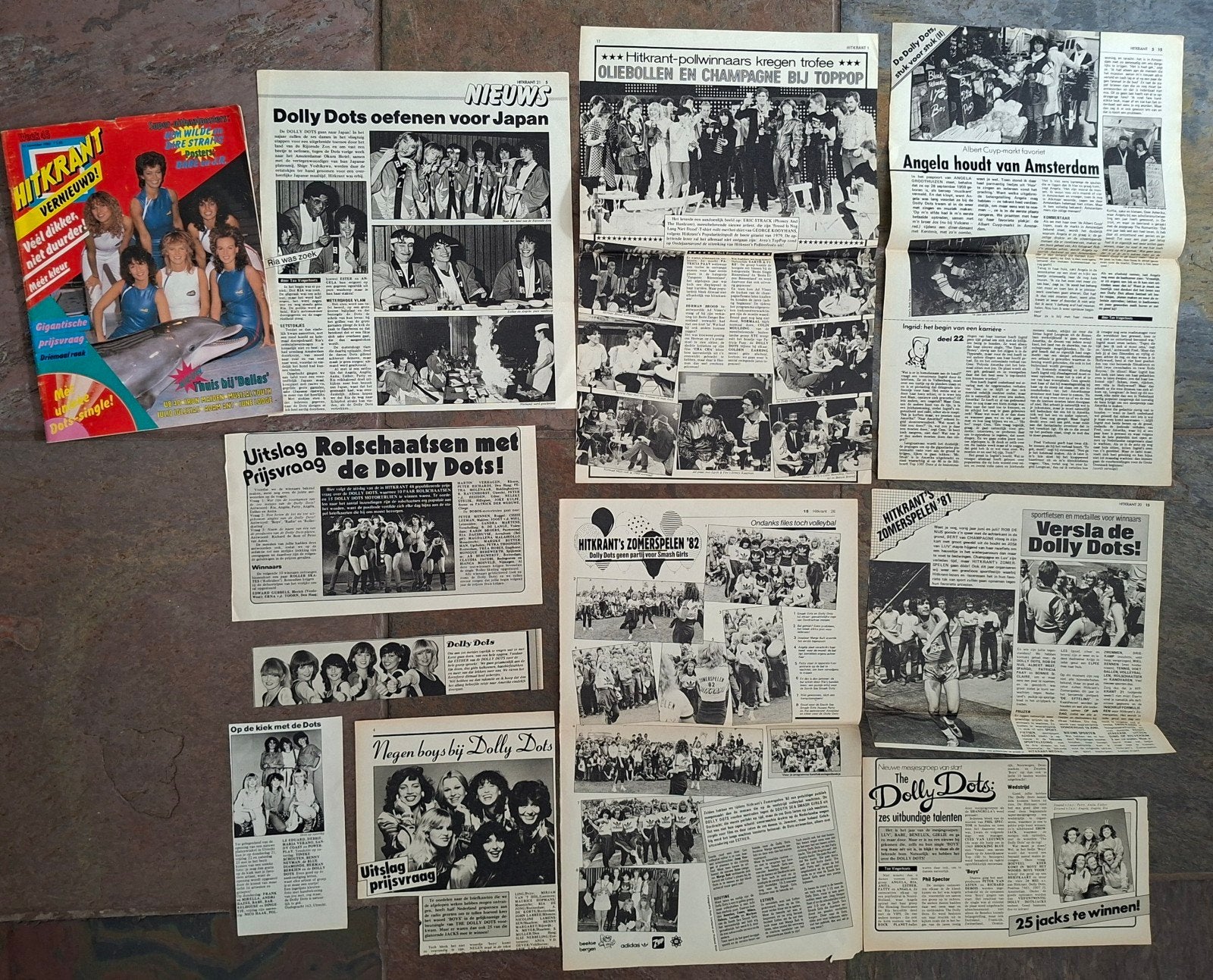 Dolly Dots artikelen + de Hitkrant 45 1982 Dolly Dots, Ophalen of Verzenden, 1980 tot heden, Tijdschrift