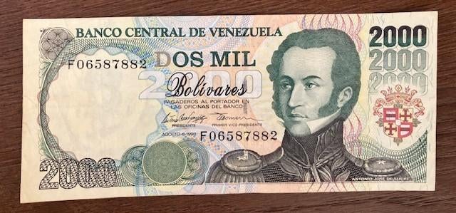 Venezuela 2000 bolivares, Ophalen of Verzenden, Zuid-Amerika, Los biljet