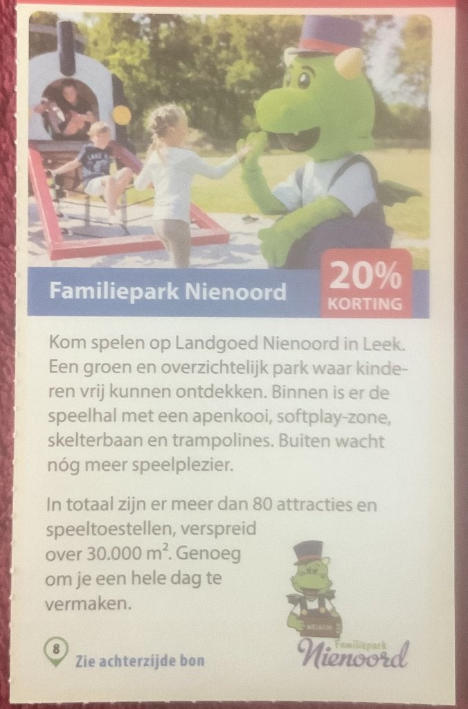 Familiepark Nienoord In Leek Voordeelbon, Drie personen of meer, Kortingskaart