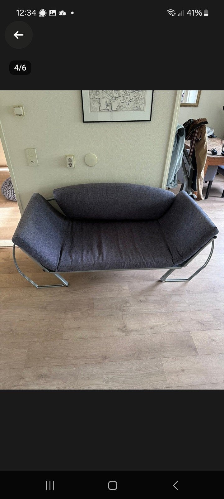 Gratis bed bedbank bank daybed spiraalbodem, Huis en Inrichting, Gebruikt, Eenpersoons, Grijs, Hout