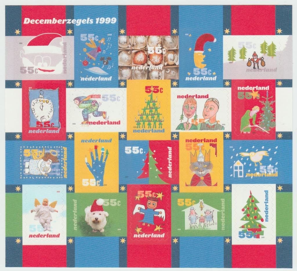Nederland - velletje kerstzegels 1999 - pf, Postzegels en Munten, Postzegels | Nederland, Verzenden, Na 1940, Postfris
