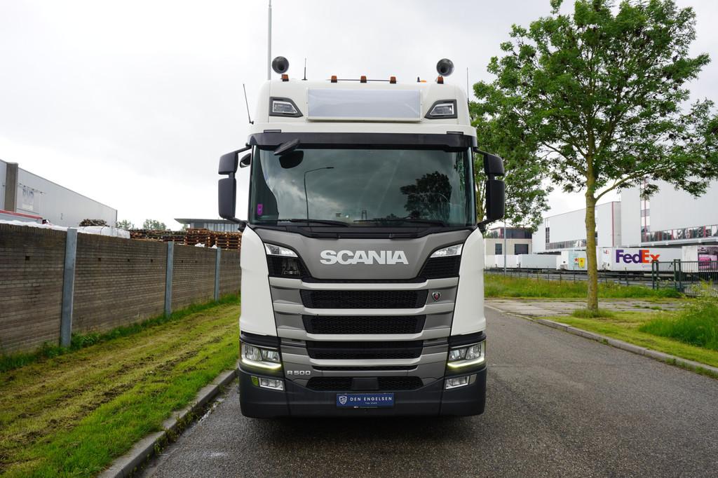 Scania R500 6x2 Alcoa Carplay 2x Tank Koelkast (bj 2019), Automaat, Stof, Scania, Wit