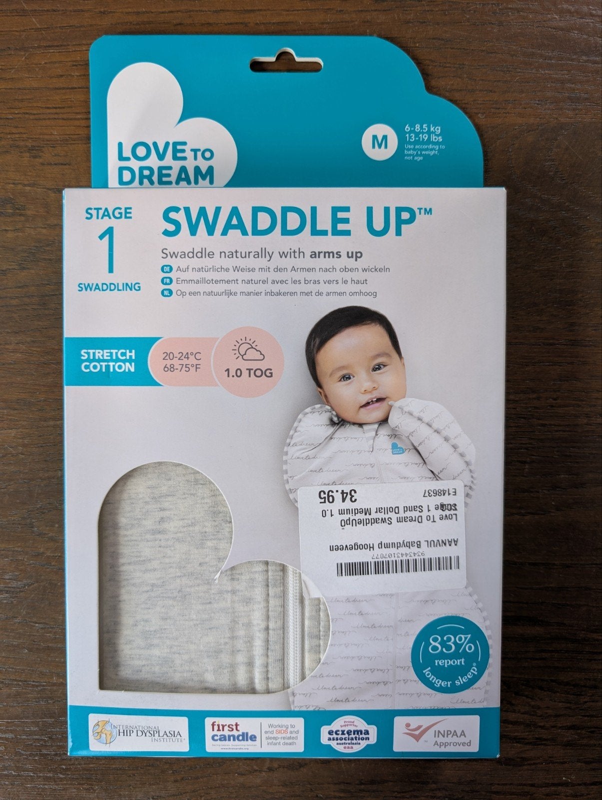 Love To Dream Swaddle Up Stage 1 Nieuw baby inbakerslaapzak, Kinderen en Baby's, Dekens, Slaapzakjes en Inbakerproducten, Wasbaar