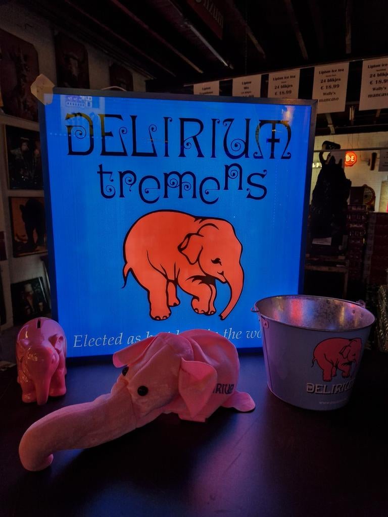 lichtbak delirium licht reclame, Verzamelen, Biermerken, Ophalen, Reclamebord, Plaat of Schild, Overige merken