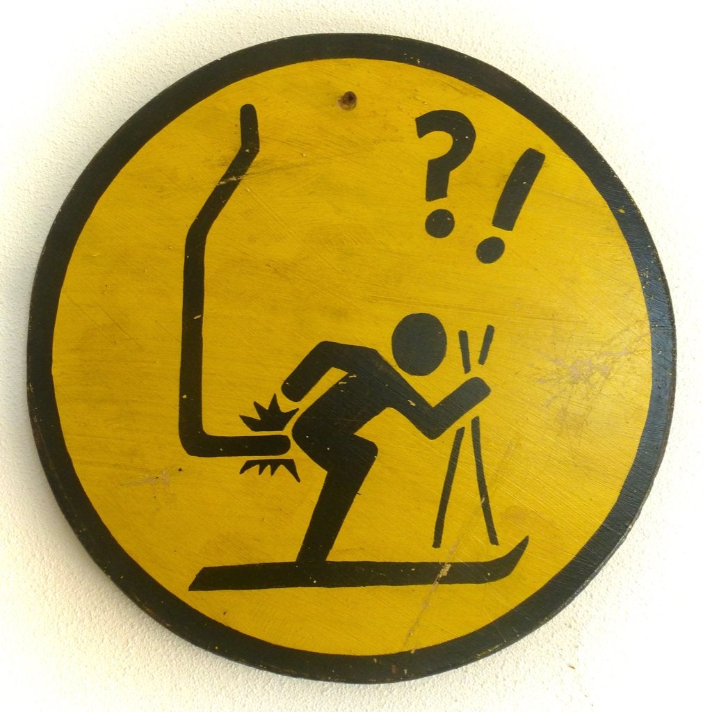 Handgeschilderd houten Après Ski bord / wintersport / lift?!, Decoratieobject, 32 cm, Ophalen of Verzenden, B6