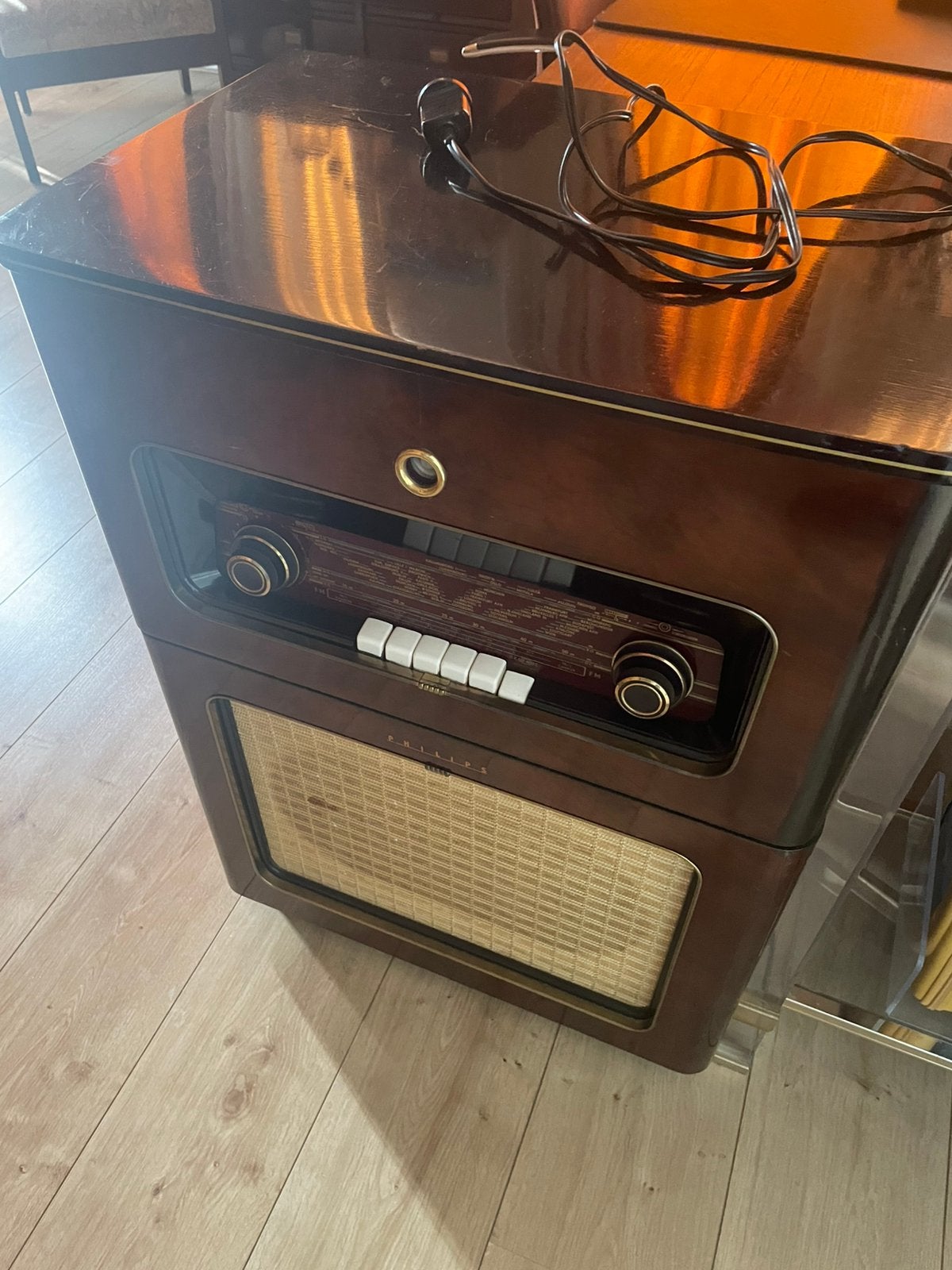 Vintage jaren 50 radio platenspeler, Antiek en Kunst, Antiek | Tv's en Audio, Ophalen