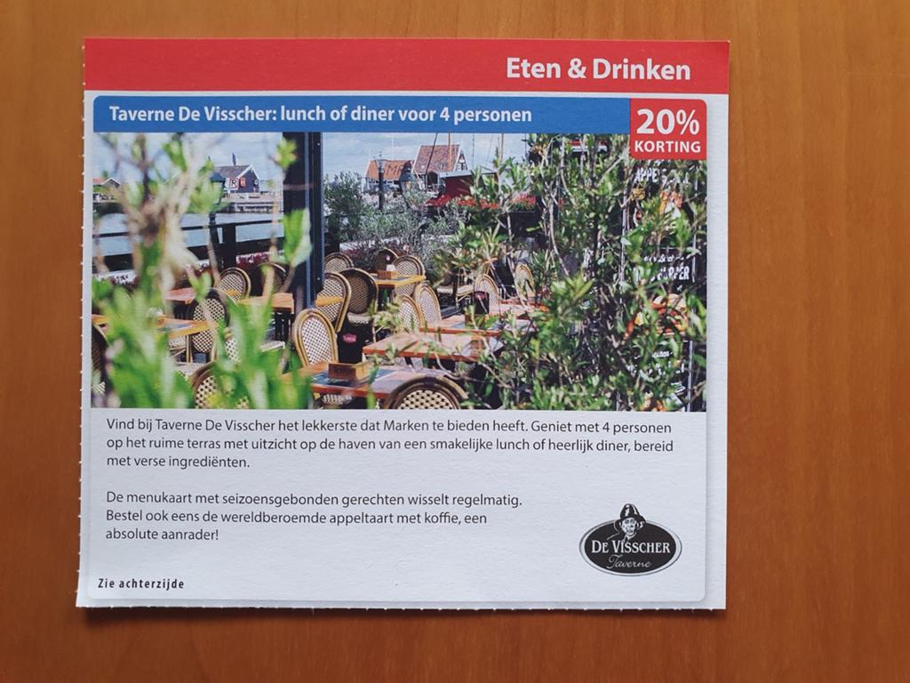 Taverne De Visscher lunch of diner 20% korting, Tickets en Kaartjes, Kortingen en Cadeaubonnen, Drie personen of meer, Kortingsbon