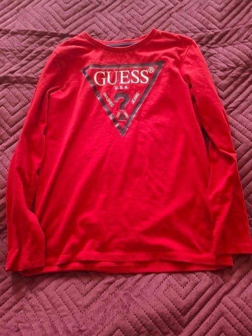Guess longsleeve rood, maat 146/152, Ophalen of Verzenden, Shirt of Longsleeve, Jongen, Guess