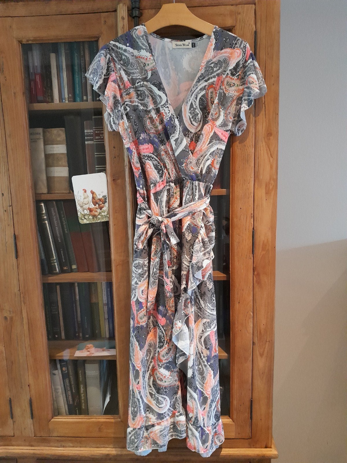 Sensi Wear wikkeljurk met paisleyprint, maat L/XL, Meerkleurig, Maat 42/44 (L), Ophalen of Verzenden, Onder de knie