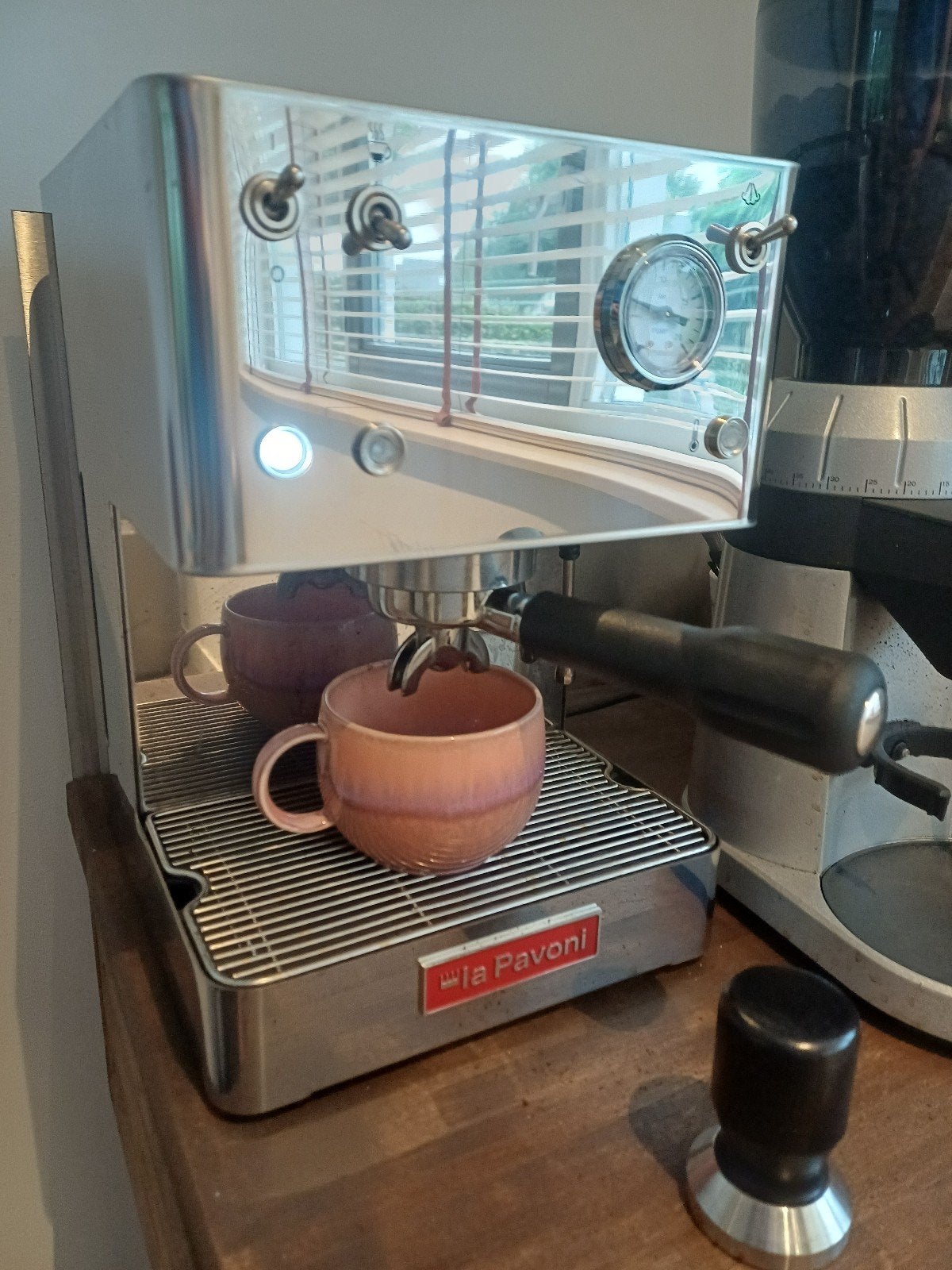 La Pavoni casa bar steel piston espresso machine, Ophalen, Zo goed als nieuw