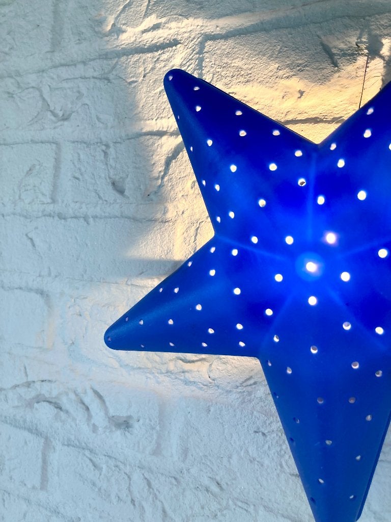 Ikea Zweden: blauwe wandlamp, Smila Stjärna=lachende ster., Kunststof, Blauw, IKEA, Ophalen of Verzenden
