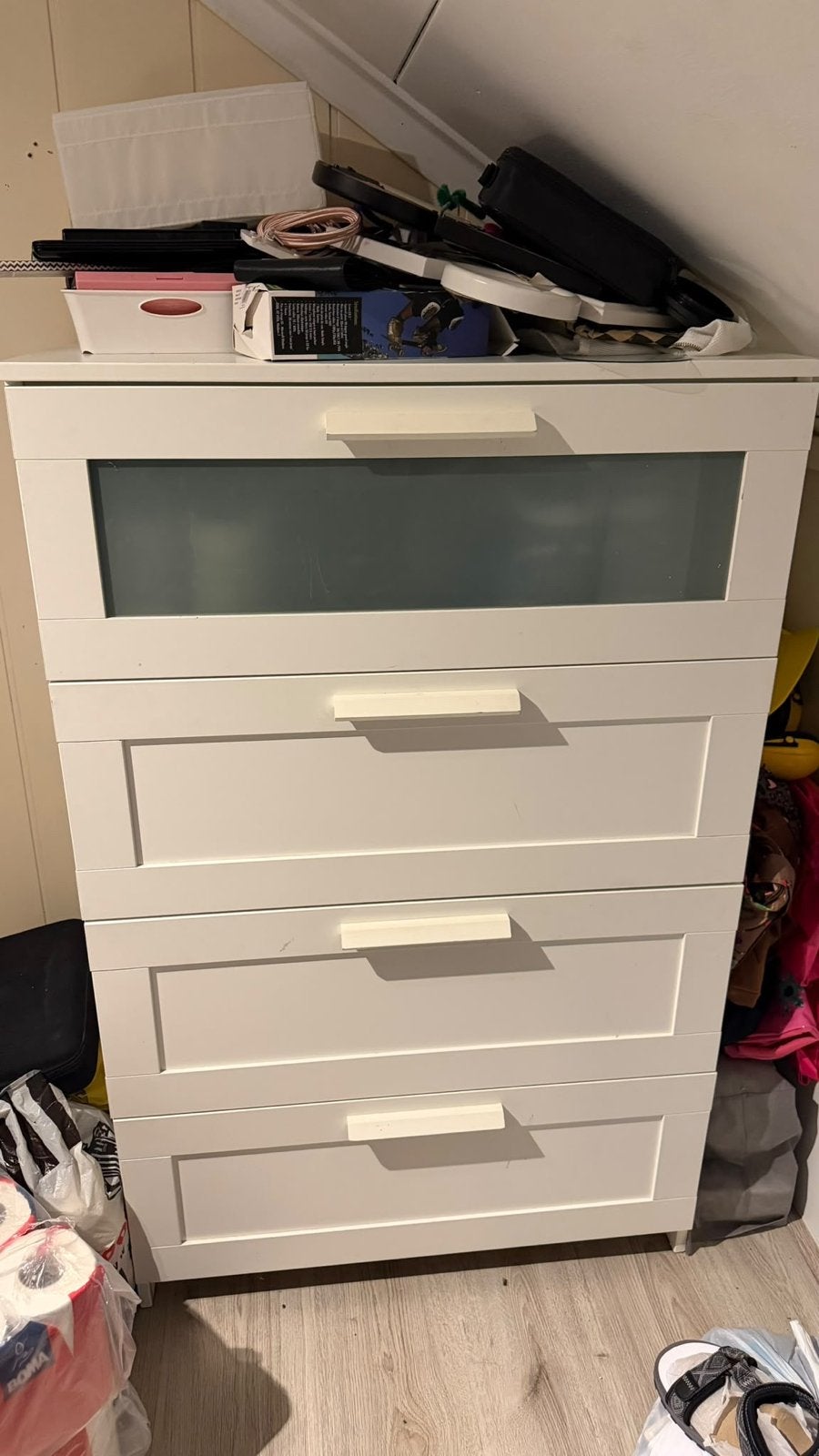 Nieuwe witte ladekast met 4 laden, 3 of 4 laden, Ophalen of Verzenden, Nieuw, Overige houtsoorten