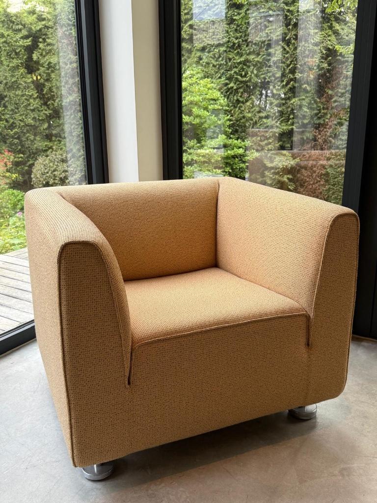 Stijlvolle en comfortabele design fauteuil / lounge stoel, Ophalen, Gebruikt, Overige kleuren, Modern design - kubistische vormen - comfortabele lounge-zit