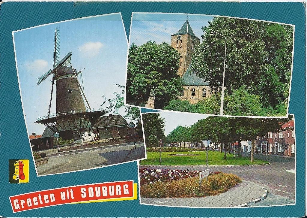 K7715 gelopen ansichtkaart groeten uit Souburg, Ophalen of Verzenden, 1980 tot heden, Gelopen