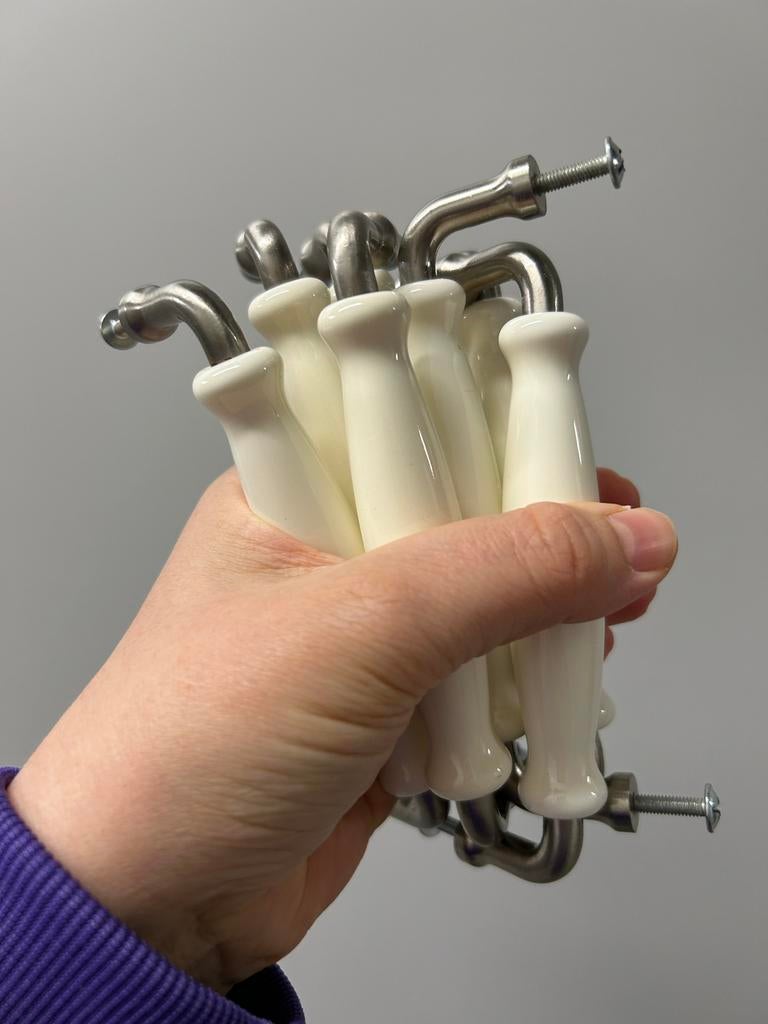 7 porseleinen/chromen handgrepen, Ophalen of Verzenden, Overige typen