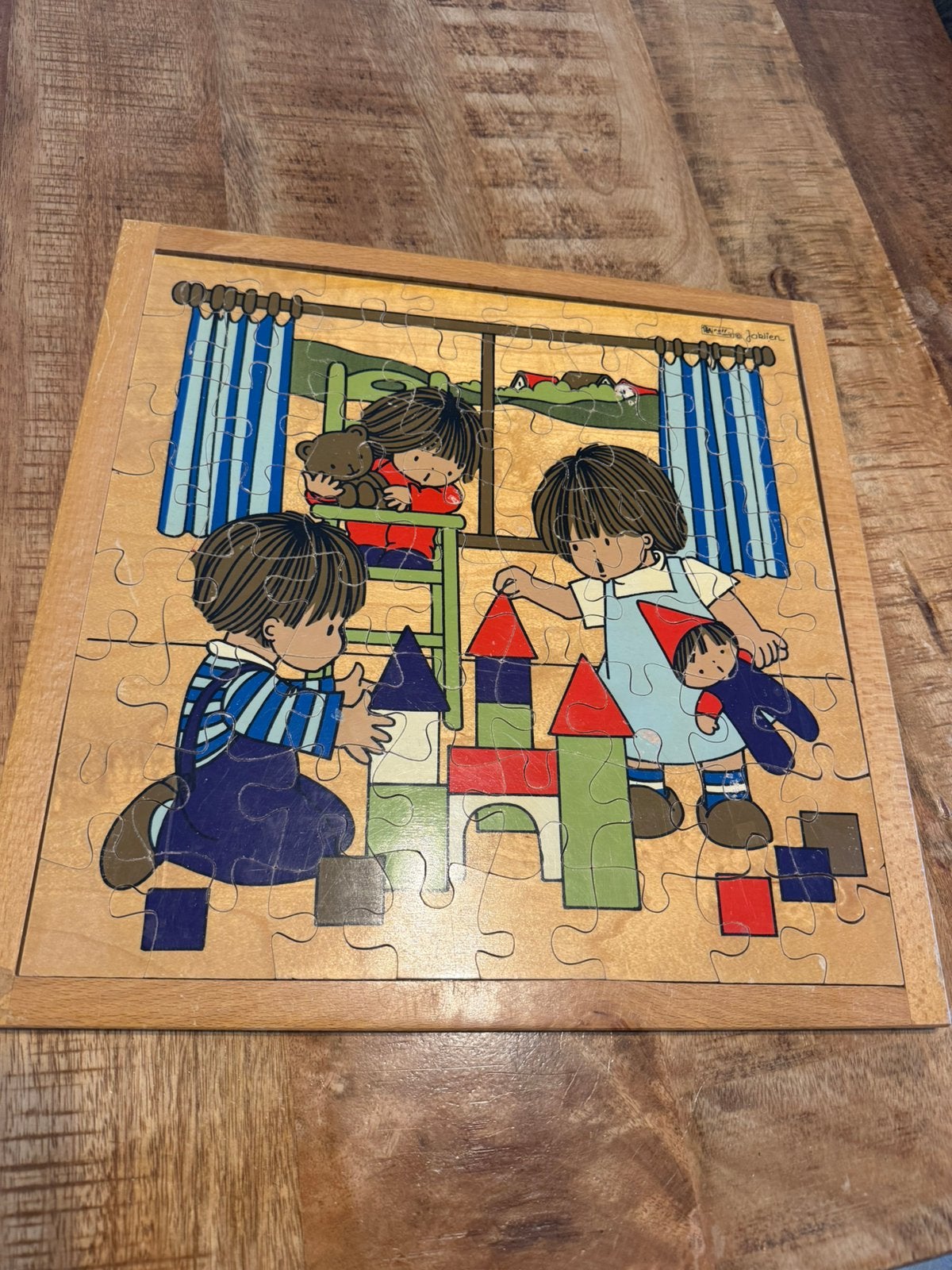 Rolf Holland houten legpuzzel in frame kinderen spelen, Kinderen en Baby's, Speelgoed | Kinderpuzzels, Verzenden, Meer dan 50 stukjes