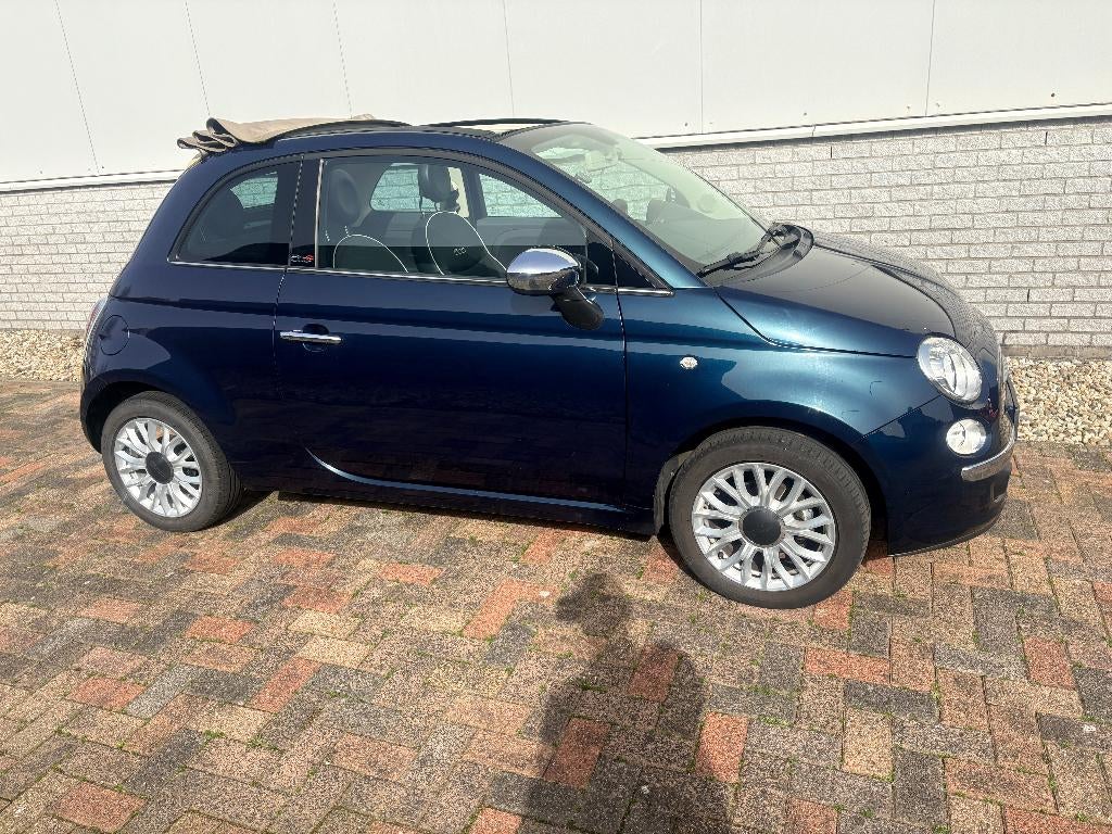 Fiat 500 1.2 C cabrio 2015 Blauw Apple Carplay Android Auto, Stof, 4 cilinders, Handgeschakeld, Geïmporteerd