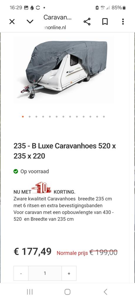 Zware kwaliteit caravan dakhoes, 2 seizoenen gebruikt., Ophalen, Gebruikt