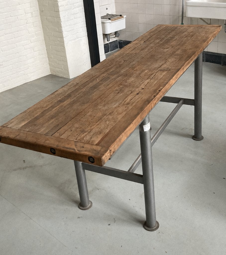 Industriële werkbank / tafel van hout, Ophalen, Gebruikt, Minder dan 70 cm