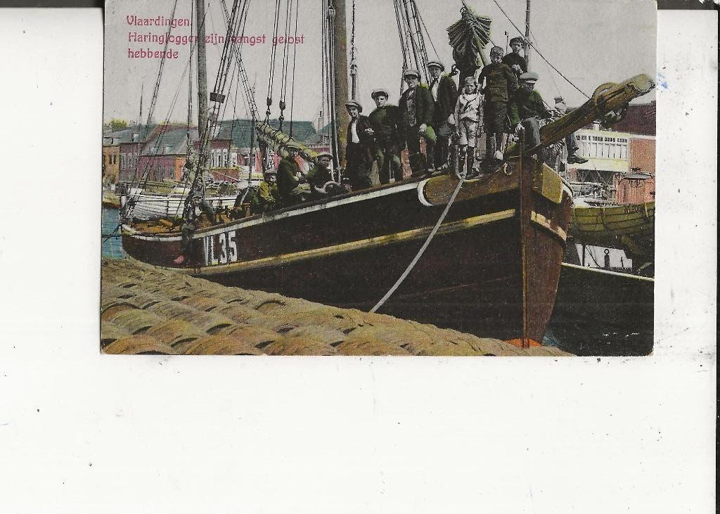 Vlaardingen VL 35 Haringvangst gelost op de Haven 1931, Ophalen of Verzenden, 1920 tot 1940, Ongelopen, Zuid-Holland