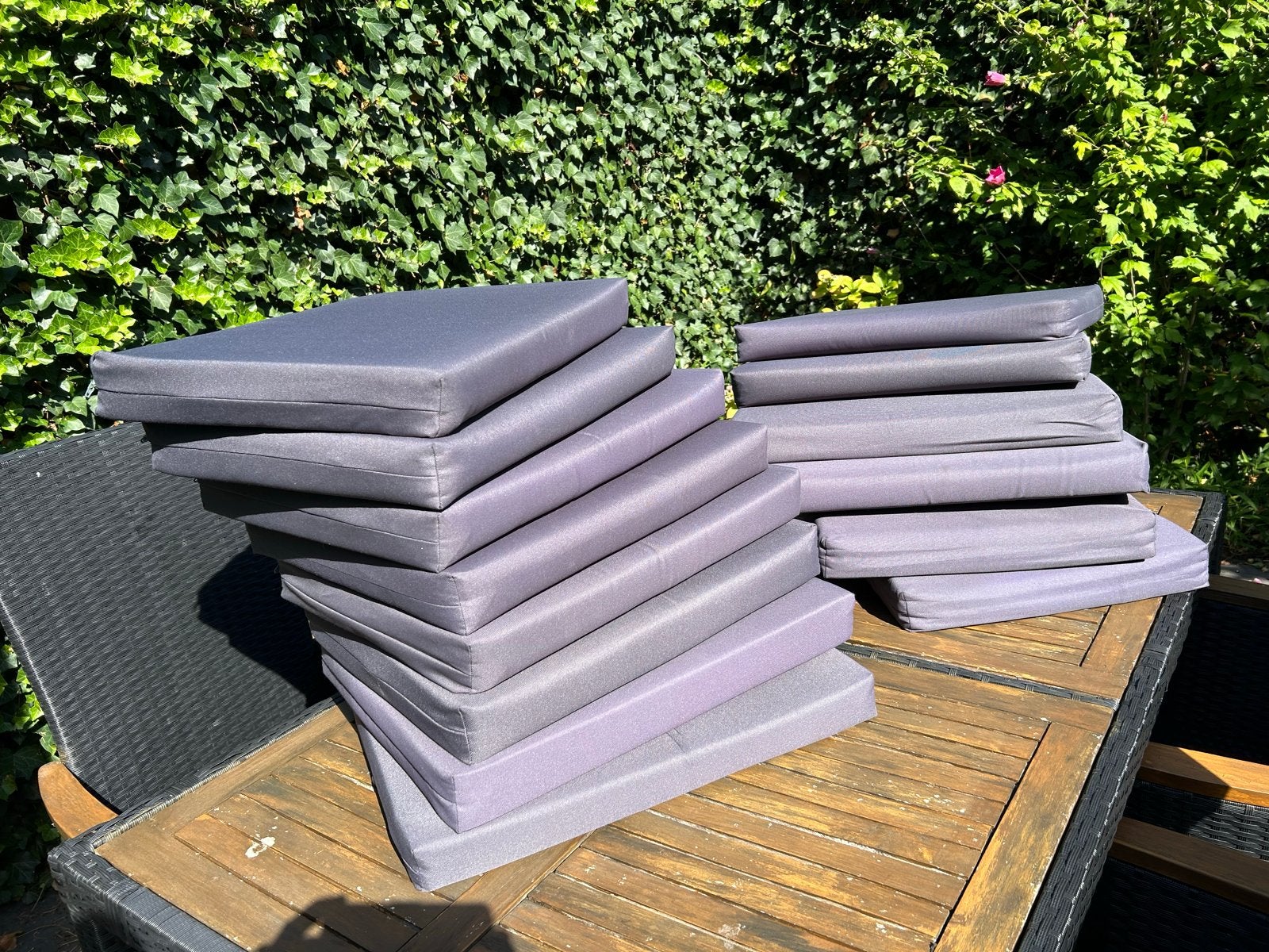 Grijze tuin zitkussens - 14-delig, Tuin en Terras, Ophalen, Gebruikt